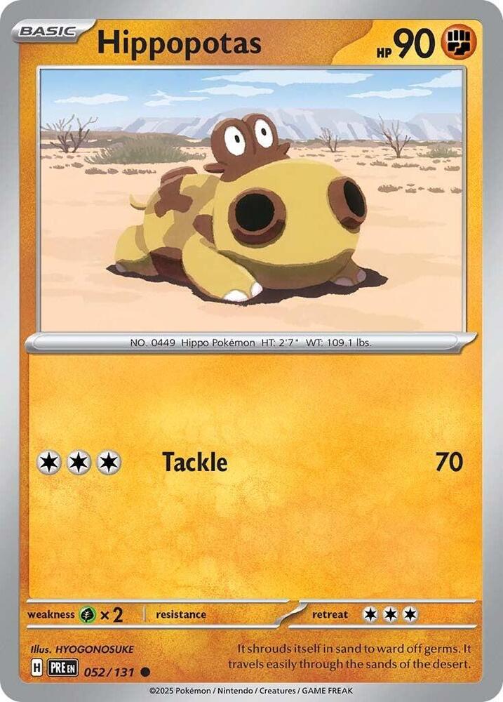 Hippopotas 052/131 card from SV: Prismatic Evolutions