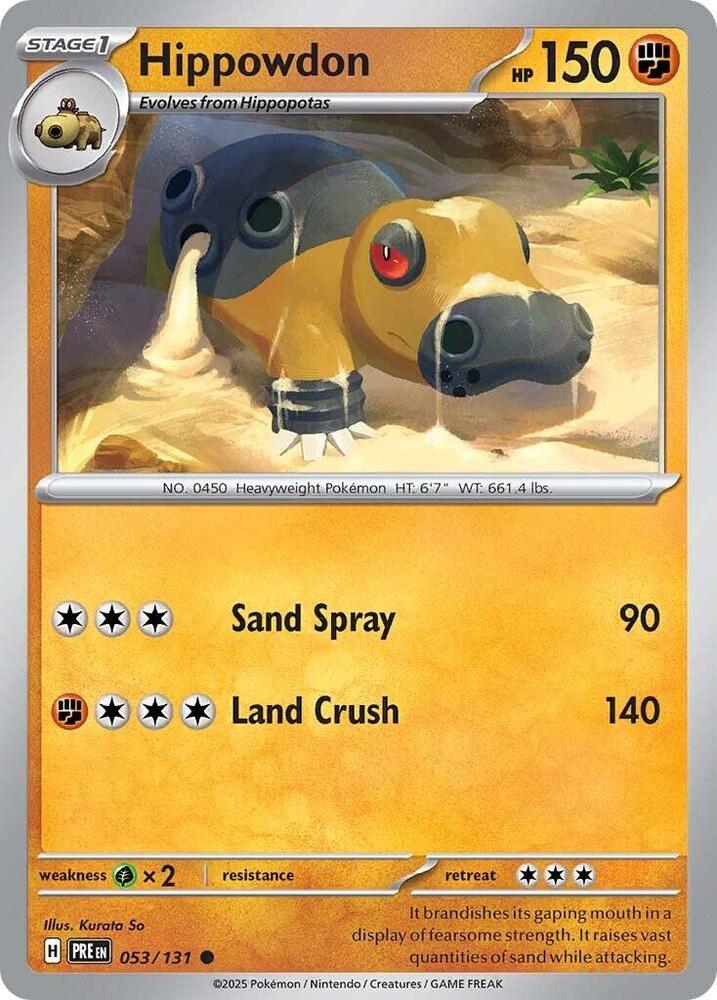 Hippowdon 053/131 card from SV: Prismatic Evolutions