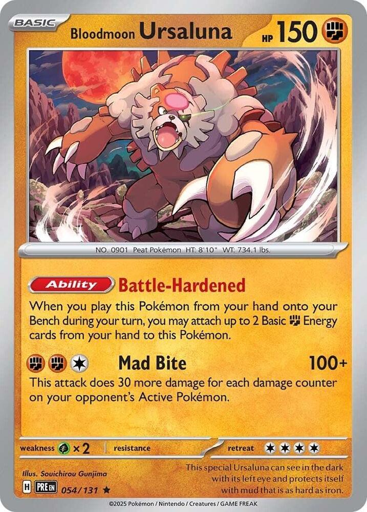 Bloodmoon Ursaluna 054/131 card from SV: Prismatic Evolutions