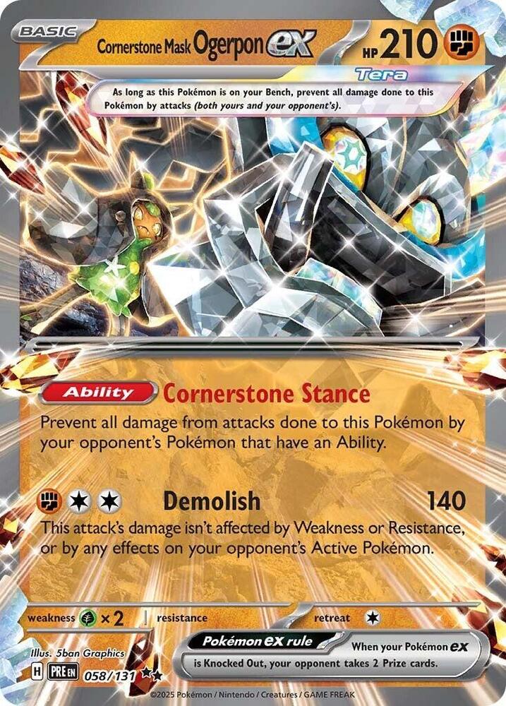 Cornerstone Mask Ogerpon ex 058/131 card from SV: Prismatic Evolutions