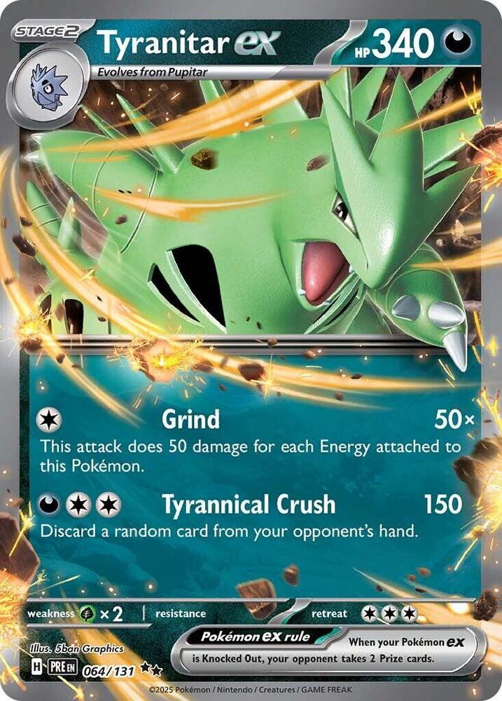 Tyranitar ex 064/131 card from SV: Prismatic Evolutions