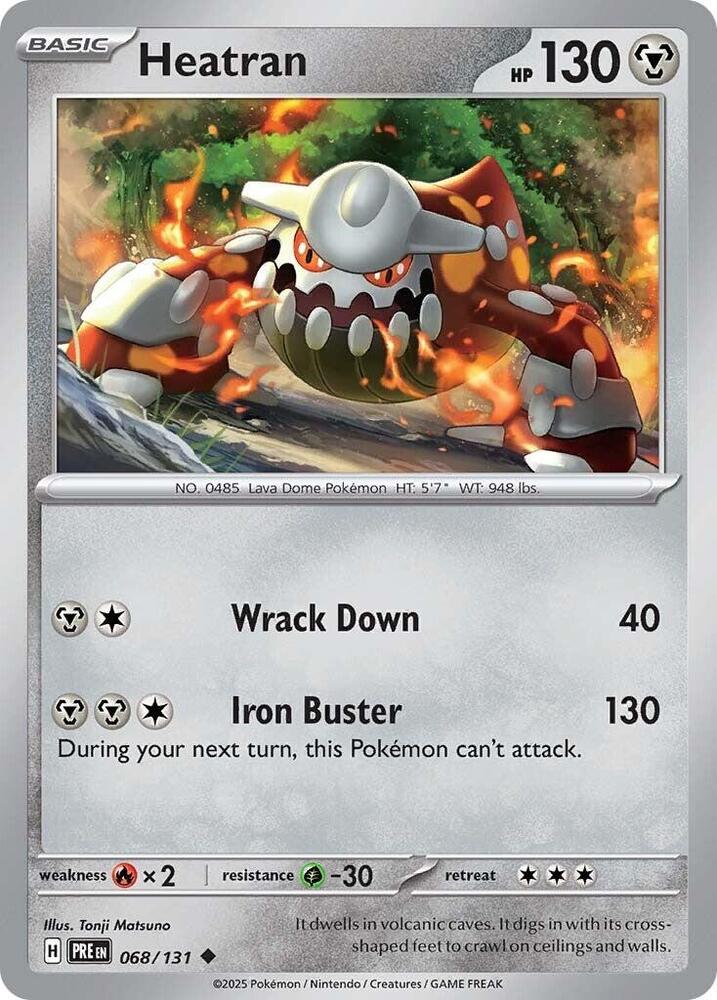Heatran 068/131 card from SV: Prismatic Evolutions