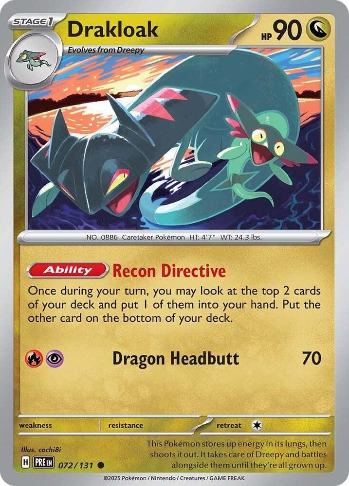 Drakloak 072/131 card from SV: Prismatic Evolutions