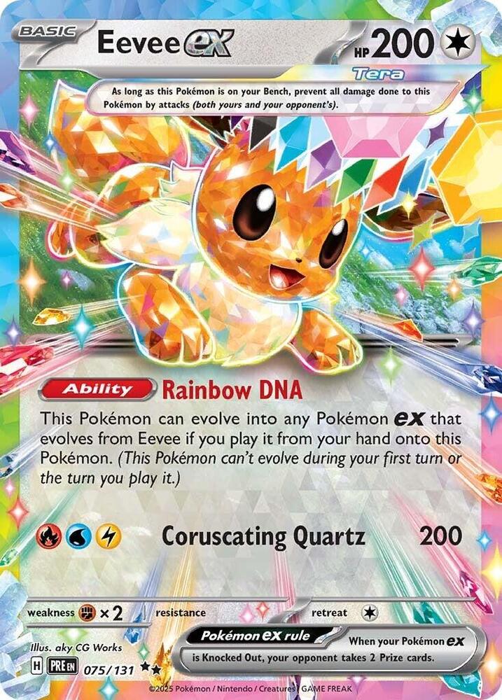 Eevee ex 075/131 card from SV: Prismatic Evolutions