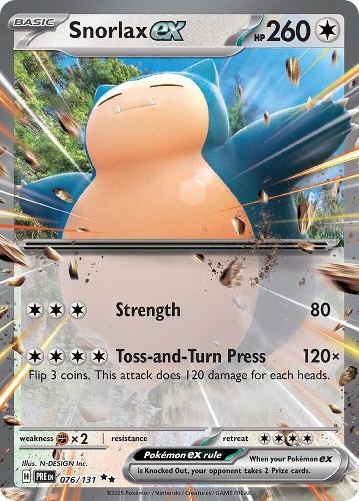 Snorlax ex 076/131 card from SV: Prismatic Evolutions