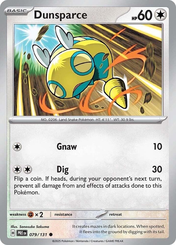 Dunsparce 079/131 card from SV: Prismatic Evolutions