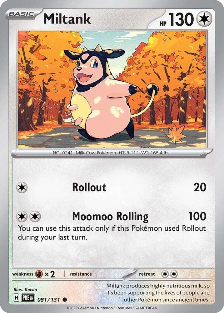 Miltank 081/131 card from SV: Prismatic Evolutions