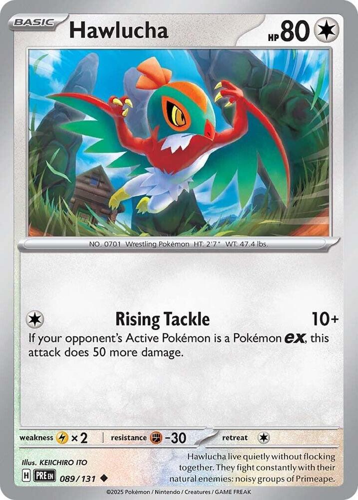 Hawlucha 089/131 card from SV: Prismatic Evolutions