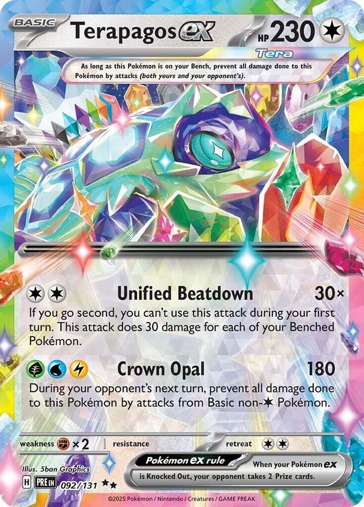 Terapagos ex 092/131 card from SV: Prismatic Evolutions