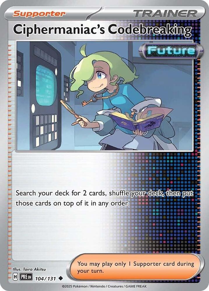 Ciphermaniac's Codebreaking 104/131 card from SV: Prismatic Evolutions