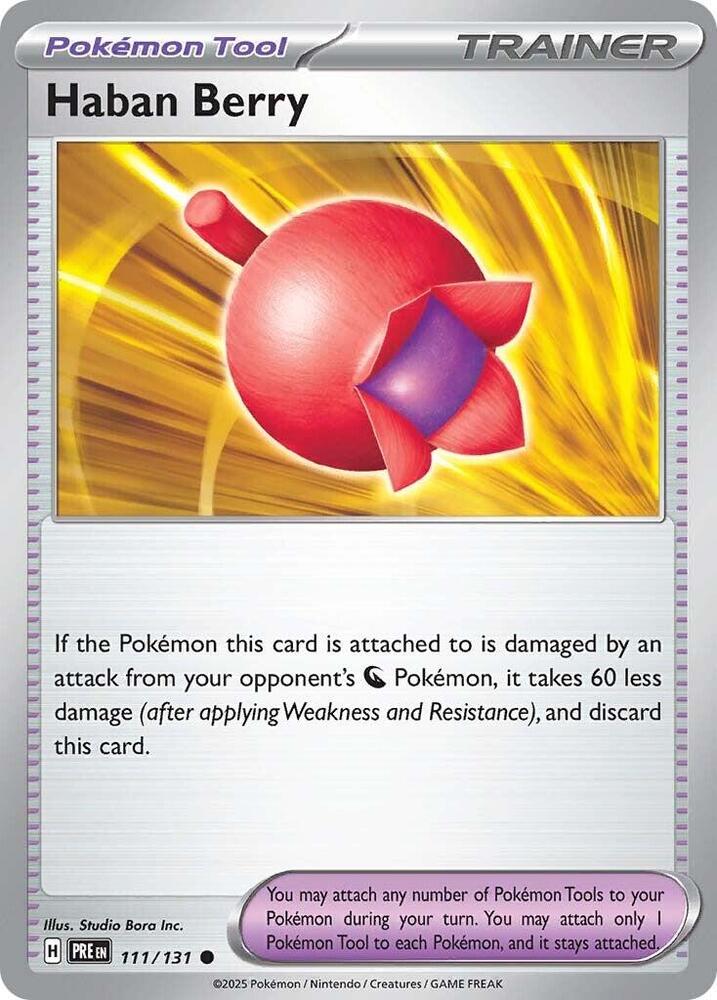 Haban Berry 111/131 card from SV: Prismatic Evolutions