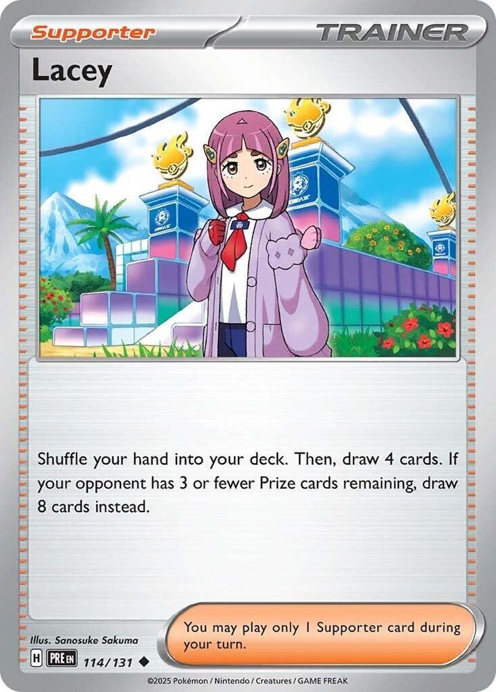 Lacey 114/131 card from SV: Prismatic Evolutions