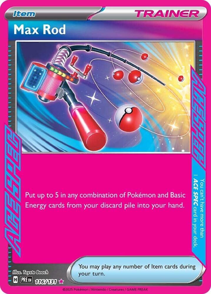 Max Rod 116/131 card from SV: Prismatic Evolutions