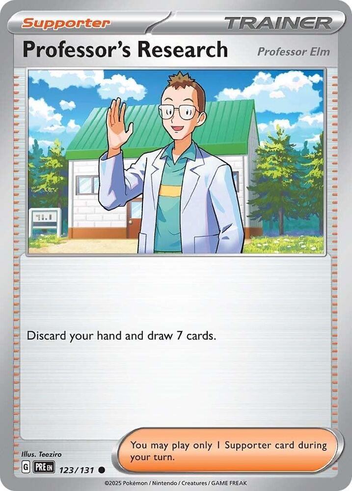 Professor's Research [Professor Elm] 123/131 card from SV: Prismatic Evolutions