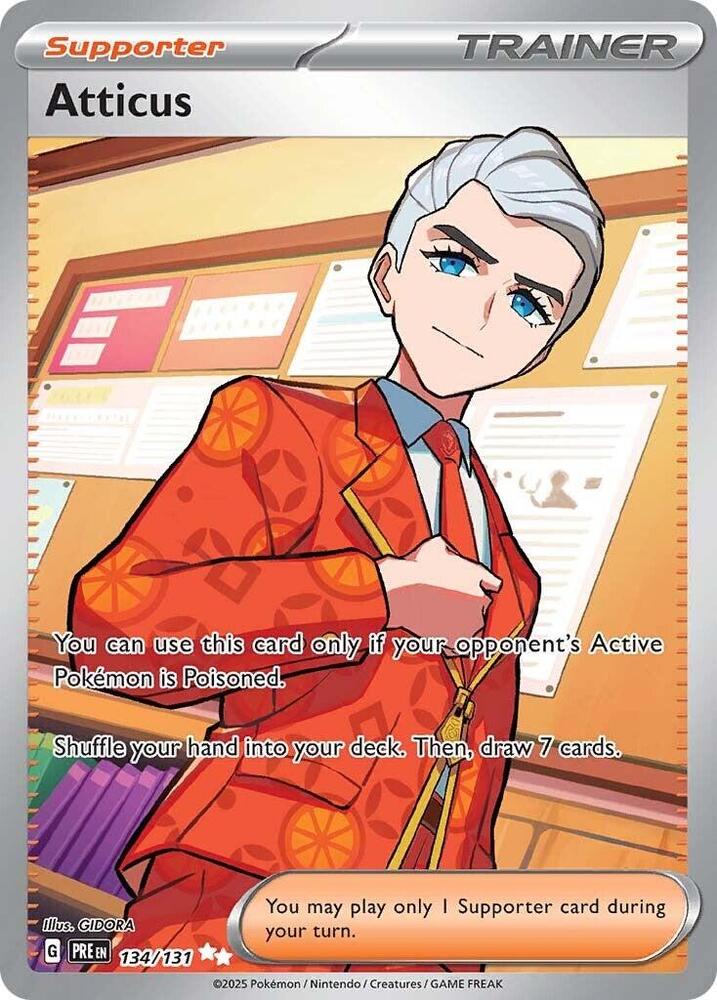 Atticus 134/131 card from SV: Prismatic Evolutions
