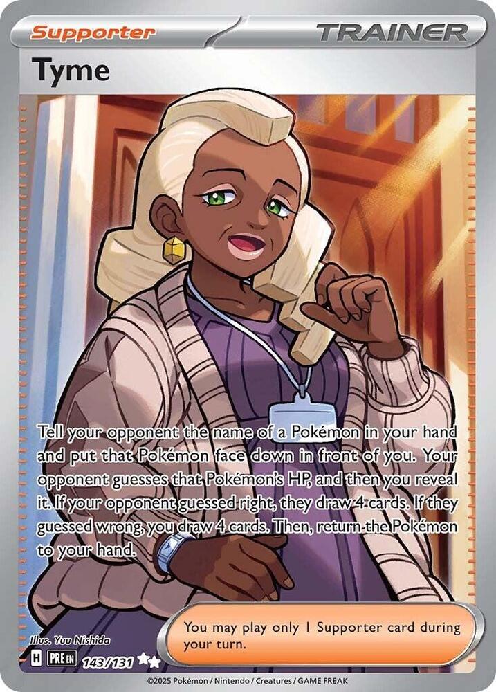 Tyme 143/131 card from SV: Prismatic Evolutions
