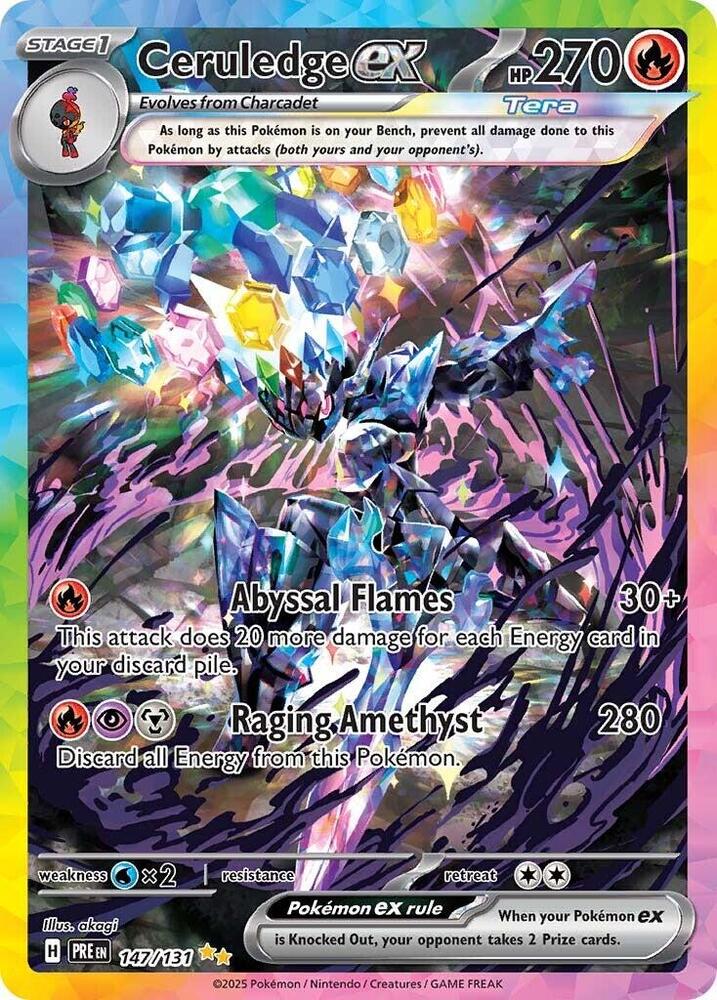 Ceruledge ex 147/131 card from SV: Prismatic Evolutions