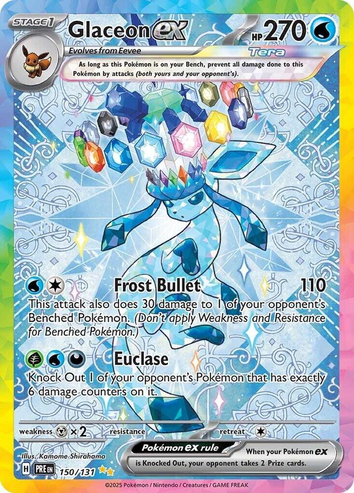 Glaceon ex 150/131 card from SV: Prismatic Evolutions