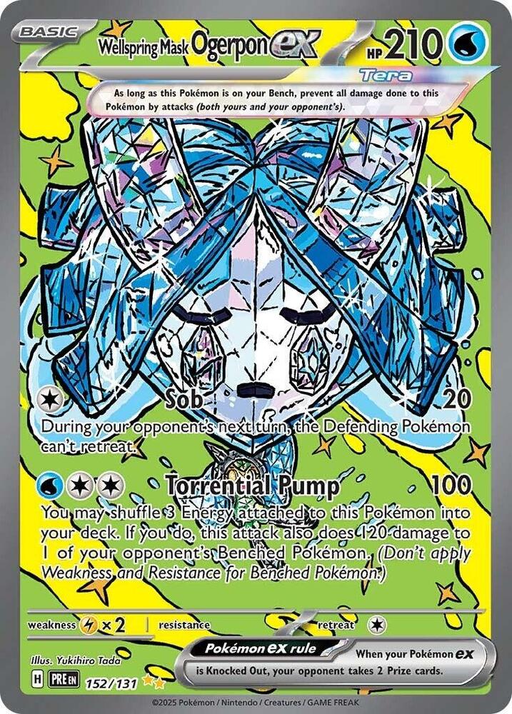 Wellspring Mask Ogerpon ex 152/131 card from SV: Prismatic Evolutions