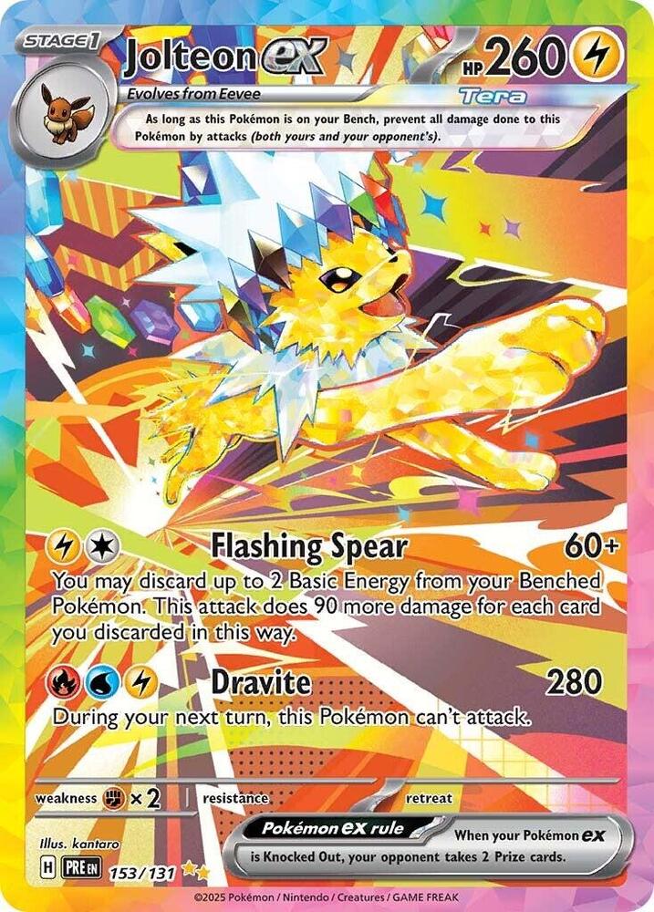 Jolteon ex 153/131 card from SV: Prismatic Evolutions