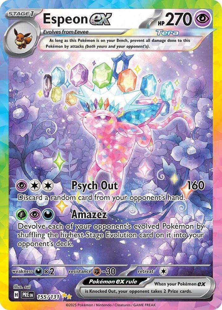 Espeon ex 155/131 card from SV: Prismatic Evolutions