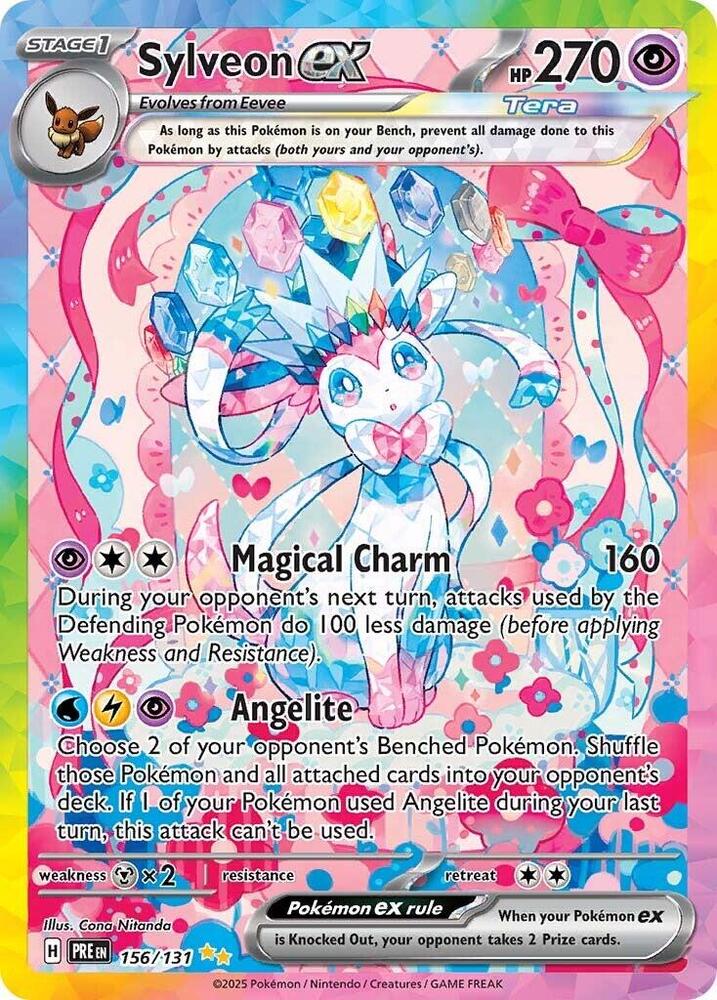 Sylveon ex 156/131 card from SV: Prismatic Evolutions