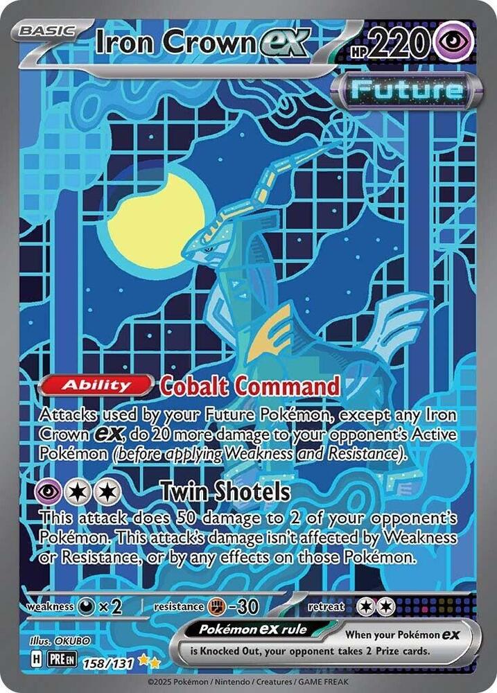 Iron Crown ex 158/131 card from SV: Prismatic Evolutions