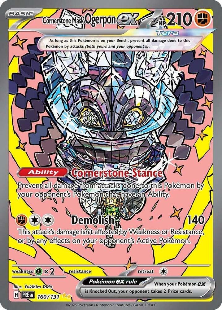 Cornerstone Mask Ogerpon ex 160/131 card from SV: Prismatic Evolutions