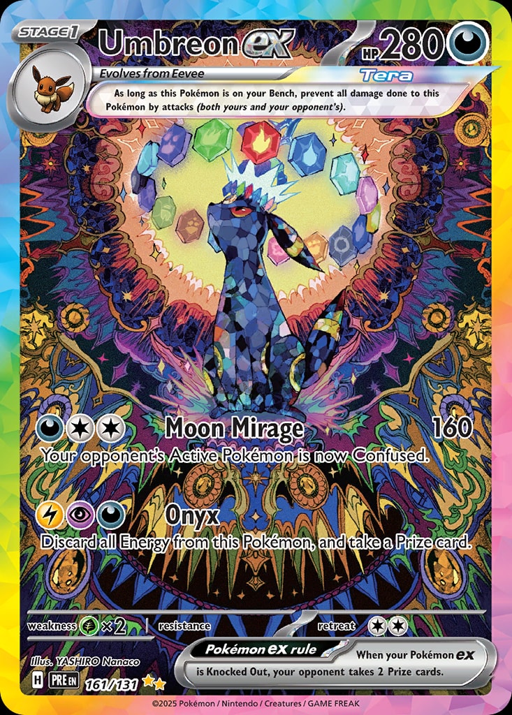 Umbreon ex 161/131 card from SV: Prismatic Evolutions