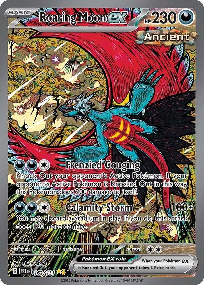 Roaring Moon ex 162/131 card from SV: Prismatic Evolutions