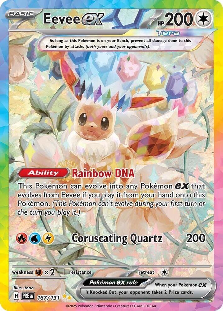 Eevee ex 167/131 card from SV: Prismatic Evolutions