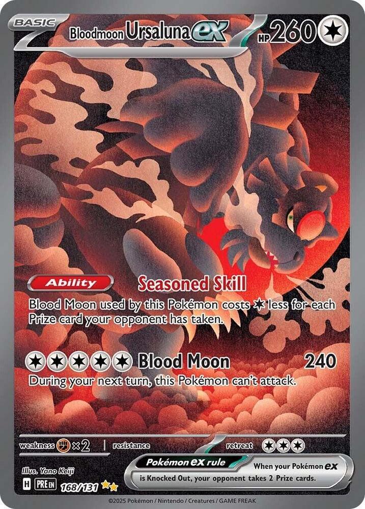 Bloodmoon Ursaluna ex 168/131 card from SV: Prismatic Evolutions