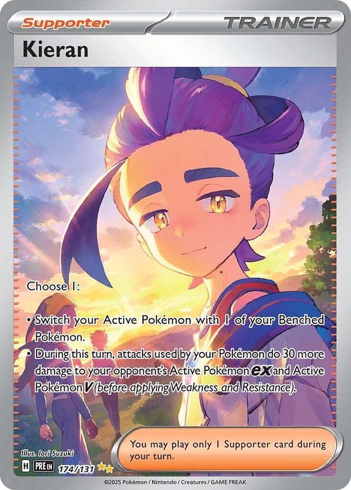 Kieran 174/131 card from SV: Prismatic Evolutions