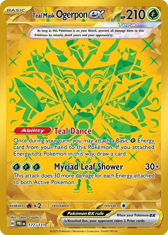 Teal Mask Ogerpon ex 177/131 card from SV: Prismatic Evolutions