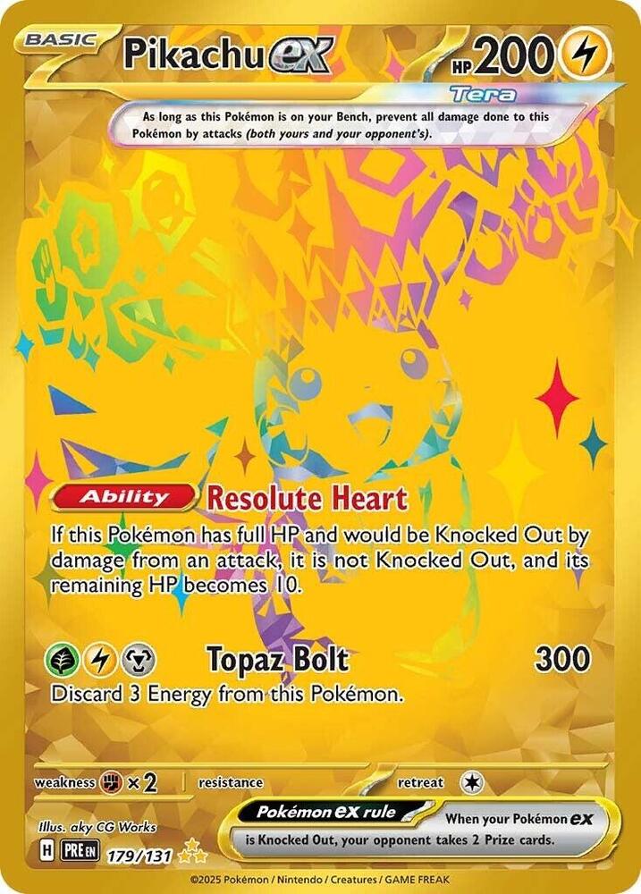 Pikachu ex 179/131 card from SV: Prismatic Evolutions