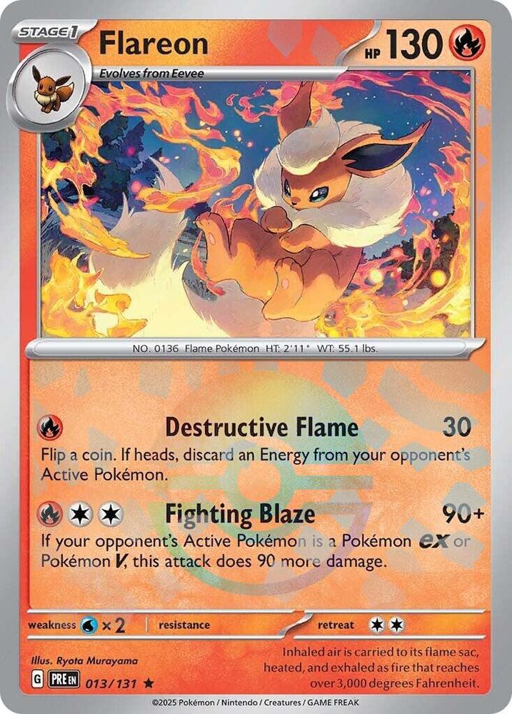 Flareon (Poke Ball Pattern) 013/131 card from SV: Prismatic Evolutions