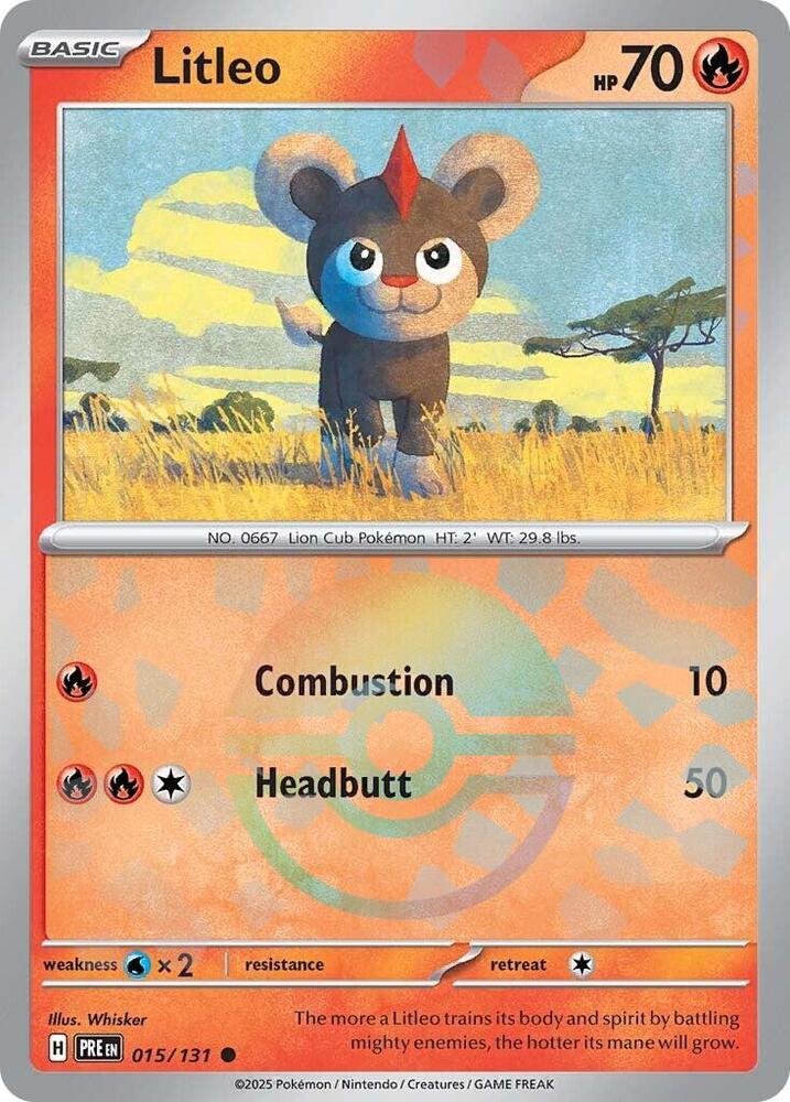 Litleo (Poke Ball Pattern) 015/131 card from SV: Prismatic Evolutions
