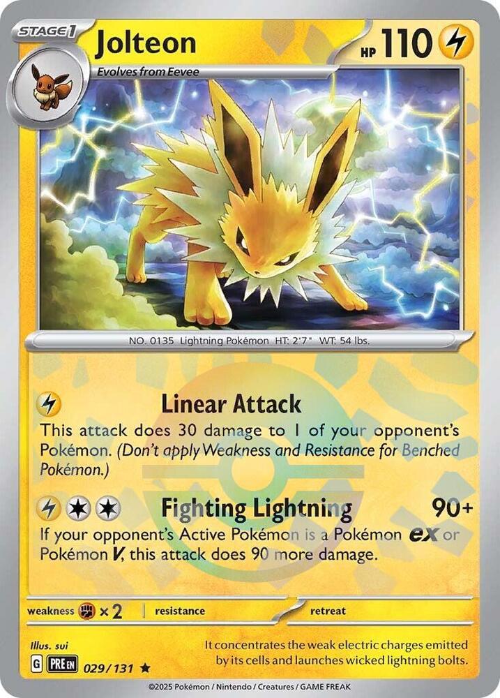 Jolteon (Poke Ball Pattern) 029/131 card from SV: Prismatic Evolutions