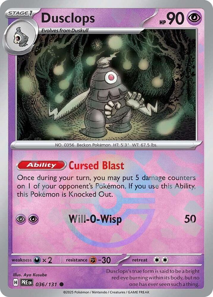 Dusclops (Poke Ball Pattern) 036/131 card from SV: Prismatic Evolutions
