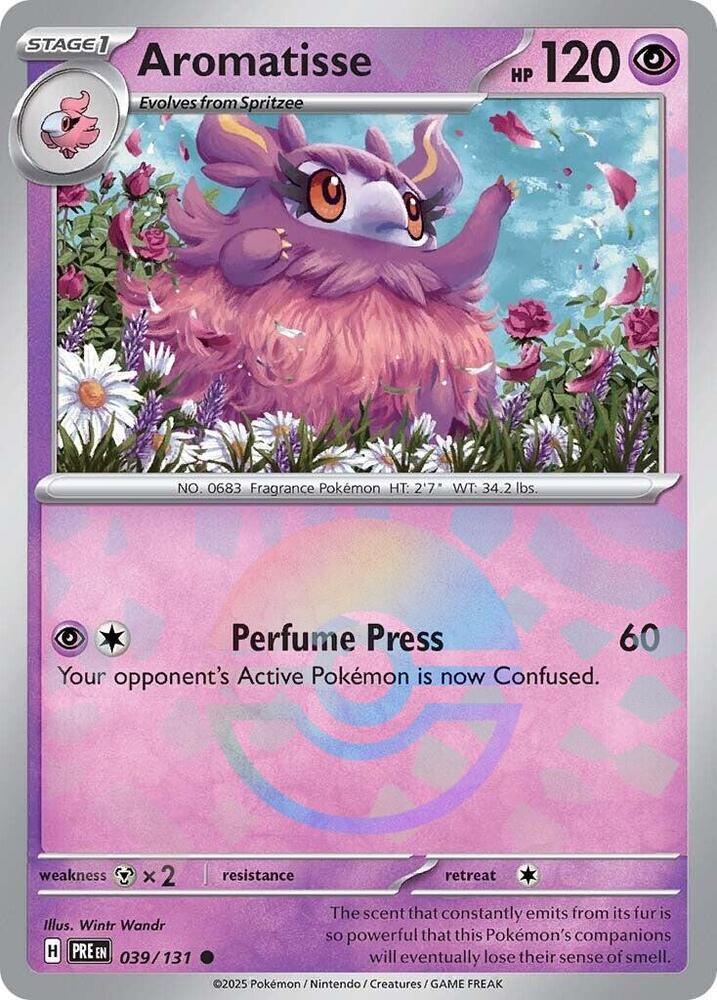 Aromatisse (Poke Ball Pattern) 039/131 card from SV: Prismatic Evolutions