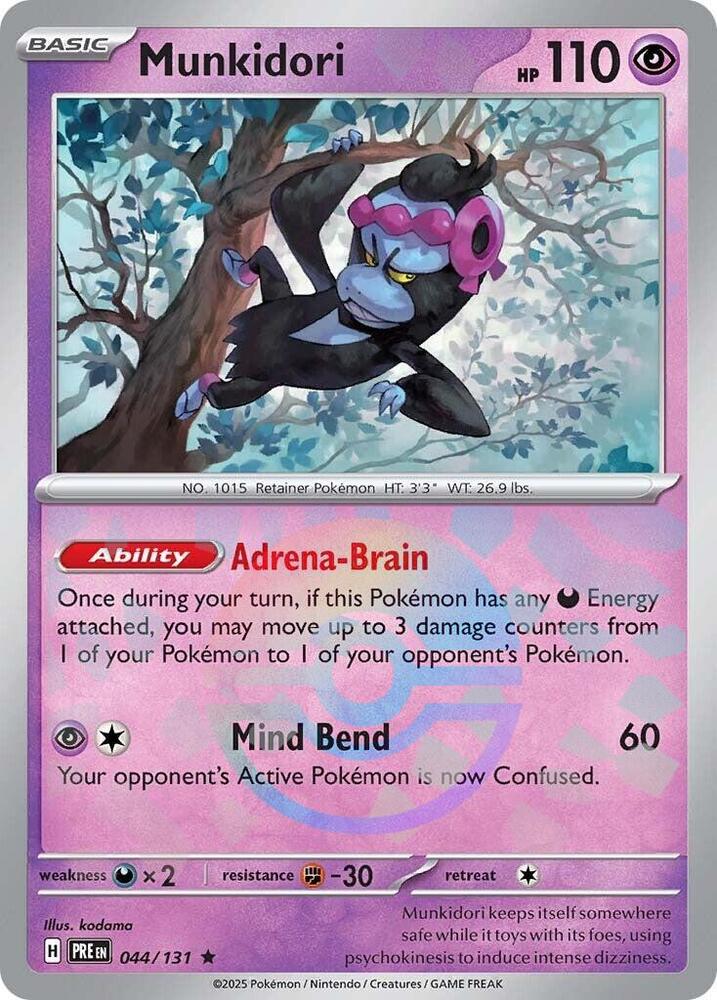 Munkidori (Poke Ball Pattern) 044/131 card from SV: Prismatic Evolutions