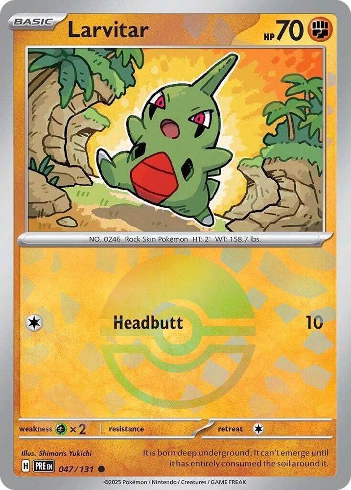 Larvitar (Poke Ball Pattern) 047/131 card from SV: Prismatic Evolutions