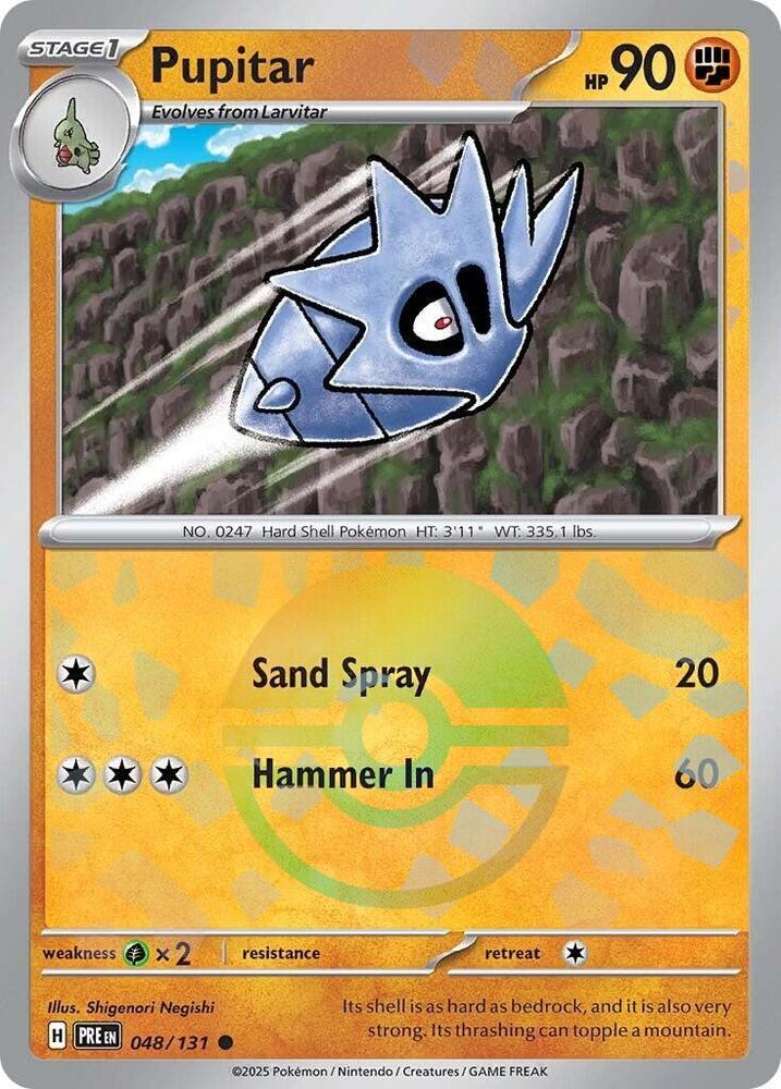 Pupitar (Poke Ball Pattern) 048/131 card from SV: Prismatic Evolutions