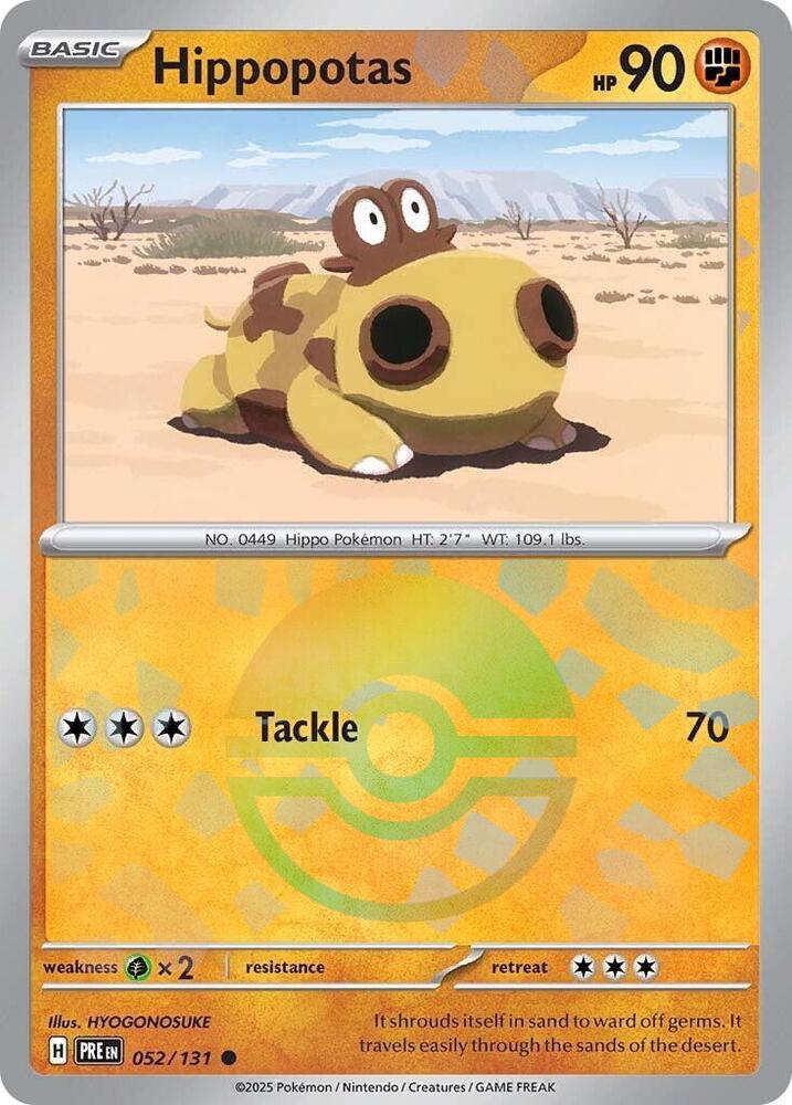 Hippopotas (Poke Ball Pattern) 052/131 card from SV: Prismatic Evolutions