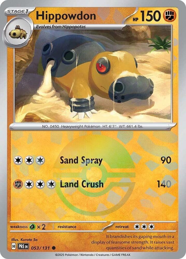 Hippowdon (Poke Ball Pattern) 053/131 card from SV: Prismatic Evolutions