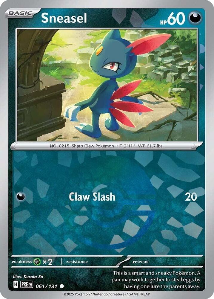 Sneasel (Poke Ball Pattern) 061/131 card from SV: Prismatic Evolutions