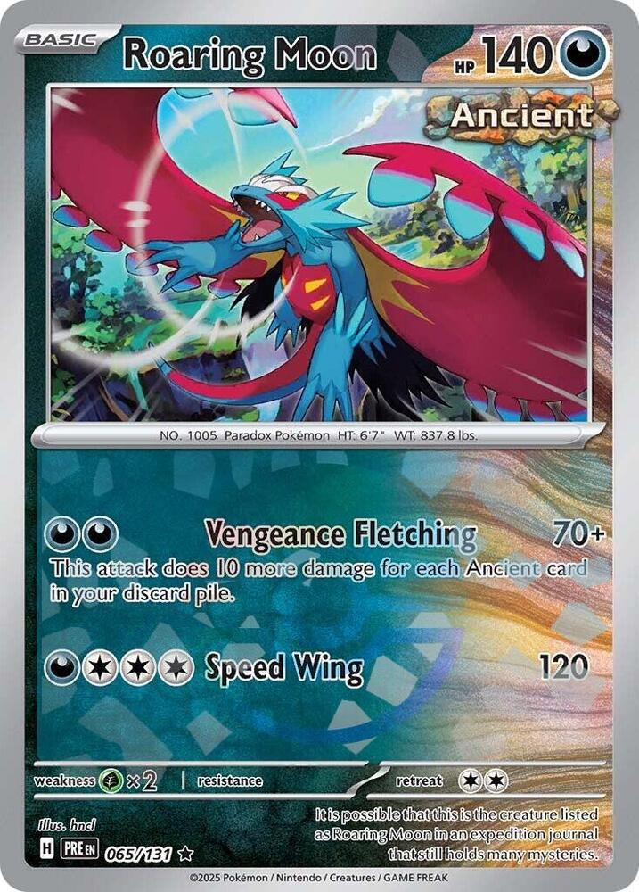 Roaring Moon (Poke Ball Pattern) 065/131 card from SV: Prismatic Evolutions