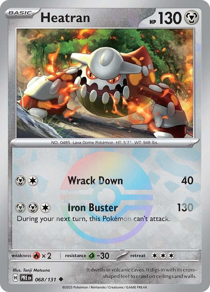 Heatran (Poke Ball Pattern) 068/131 card from SV: Prismatic Evolutions