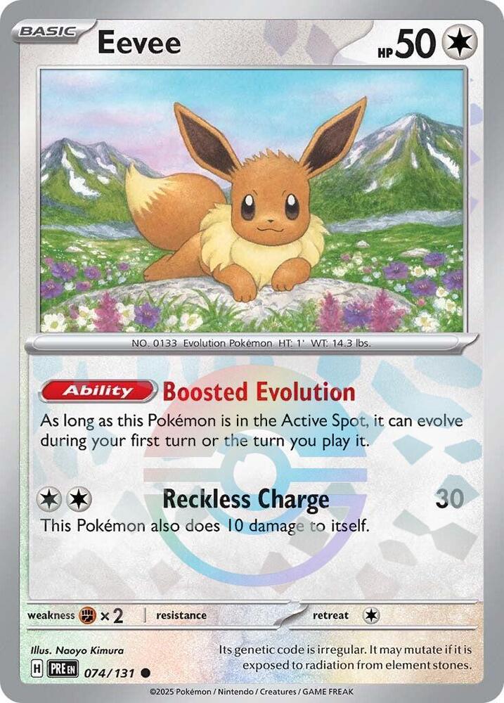 Eevee (Poke Ball Pattern) 074/131 card from SV: Prismatic Evolutions