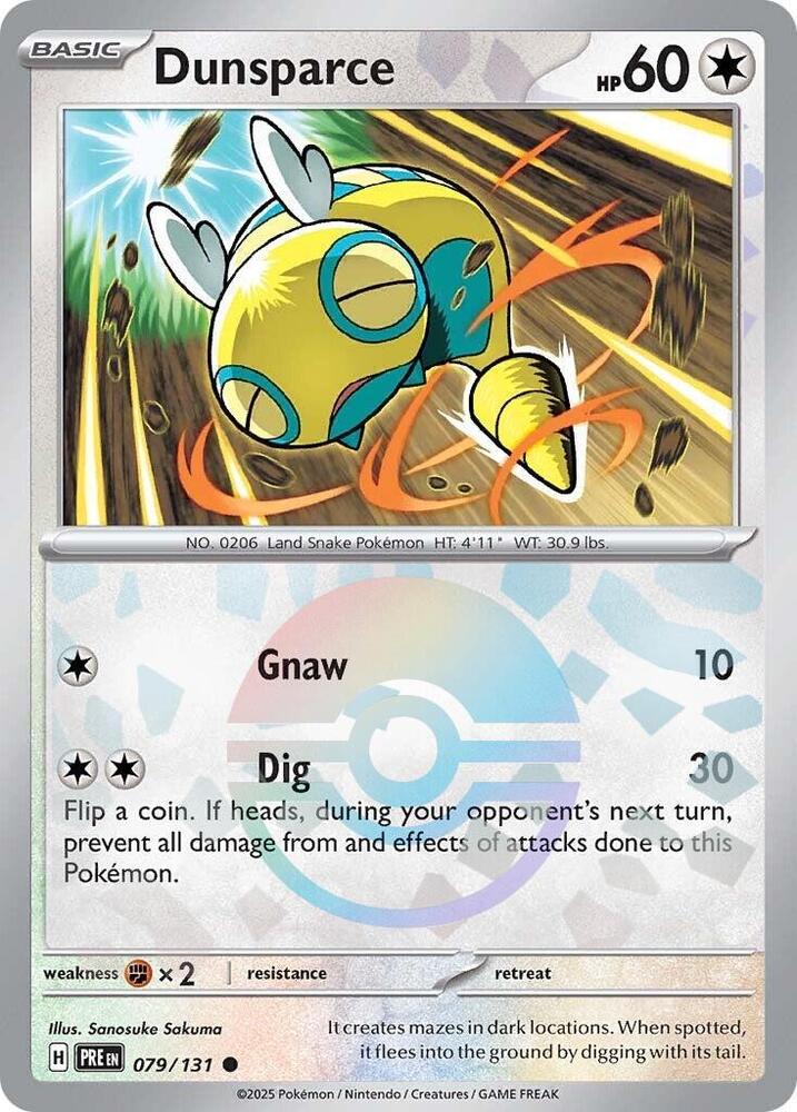Dunsparce (Poke Ball Pattern) 079/131 card from SV: Prismatic Evolutions